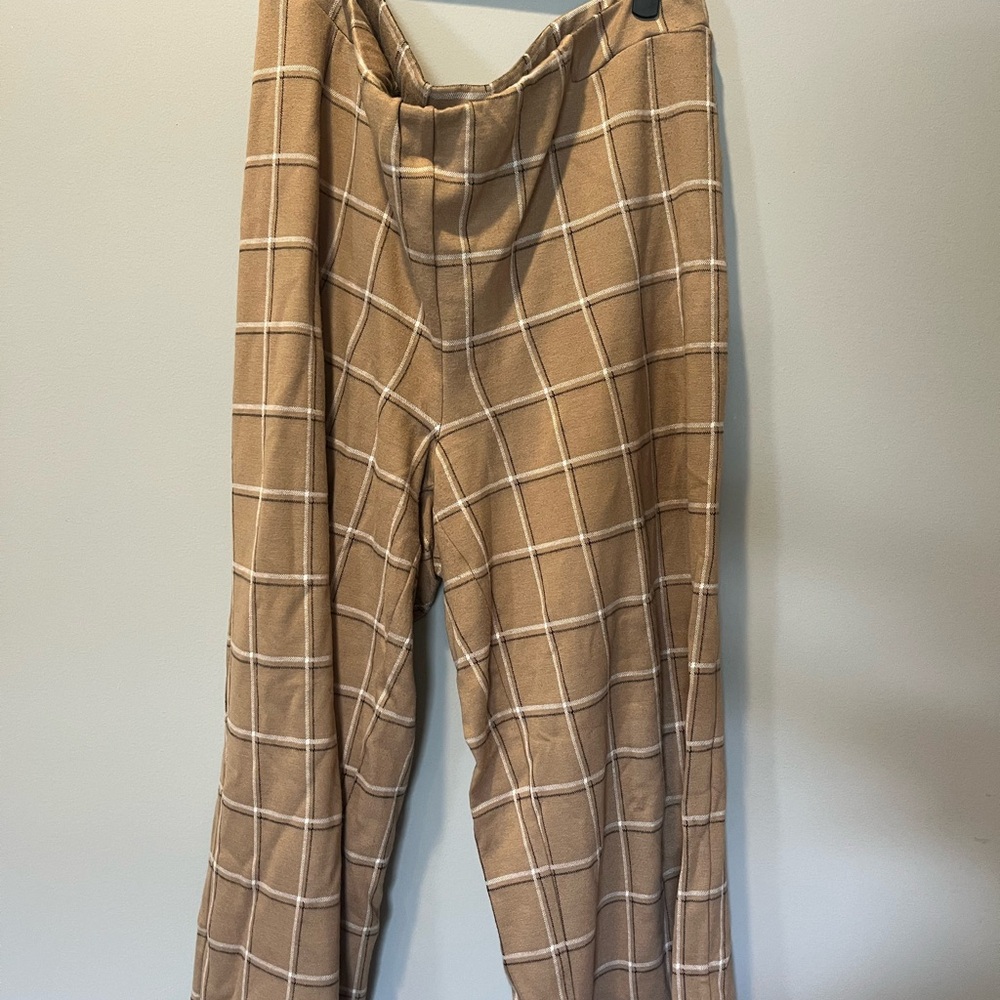 J. Jill Tan Plaid Ankle Pants